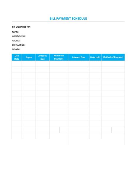 49 Free Payment Schedule Templates Excel Word Templatelab