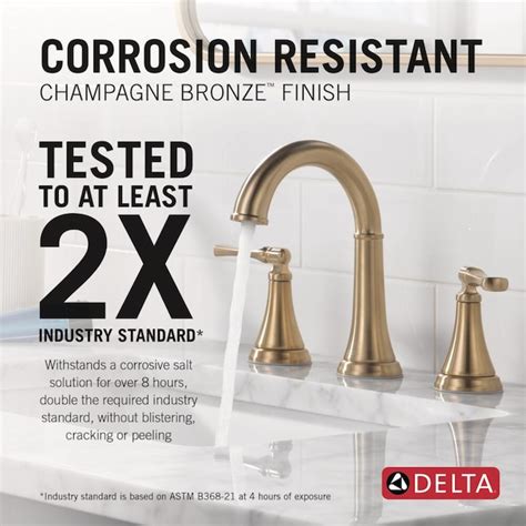 Delta Archdale Champagne Bronze Widespread 2 Handle Watersense Bathroom Sink Faucet With Drain