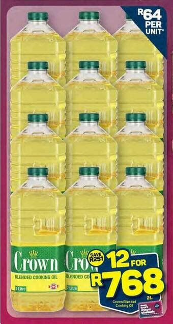 Crown Blended Cooking Oil 2l Each Offer At Usave