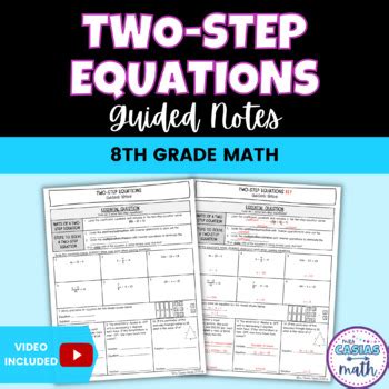 Solving Two Step Equations Guided Notes By Mrscasiasmath TpT