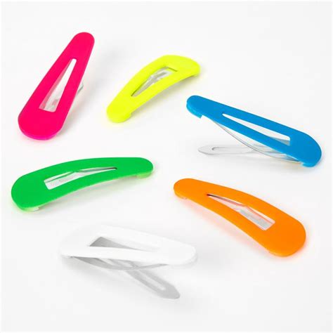 Neon Rainbow Snap Hair Clips Pack Neon Rainbow Hair Clips Clips