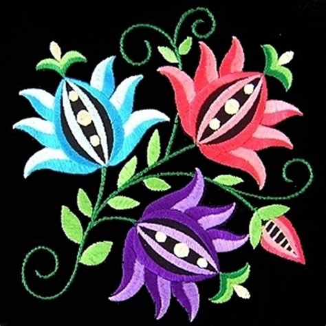 12 Polish Folk Art Machine Embroidery Designs In Pes Art