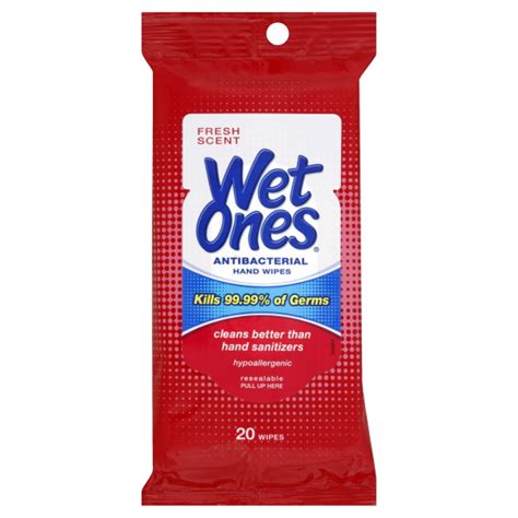 Wet Ones Antibacterial Fresh Scent Hand Wipes 20 Ct