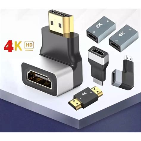 Hdmiอะแดปเตอร์90องศา270องศามุมขวาชายหญิงconverter 4k Hdสำหรับhdtv Ps4 Lptopกล่องทีวีhdmi