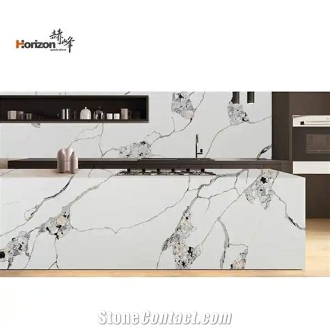 Horizon Calacatta Gold Snow White Quartz Quartz Slabs From China