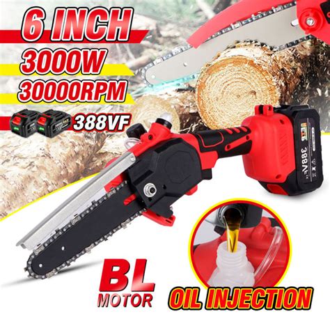 Onevan Brushless Electric Chain Saw 10000rpm 6 Inch Mini Chainsaw Wood