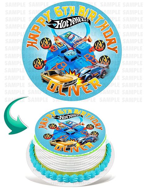 Hot Wheels Edible Cake Image Topper Personalized Picture Inches Round Walmart