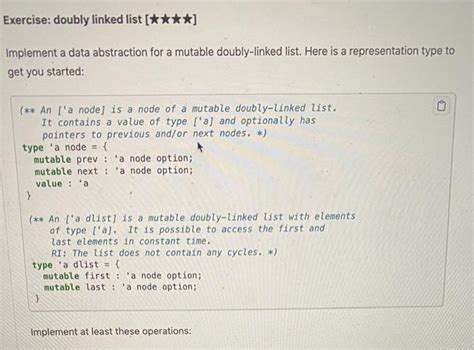 Solved Exercise Doubly Linked List Implement A Data Chegg