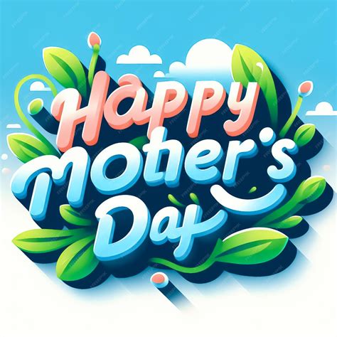 Premium Vector 3d Happy Mothers Day Text Lettering