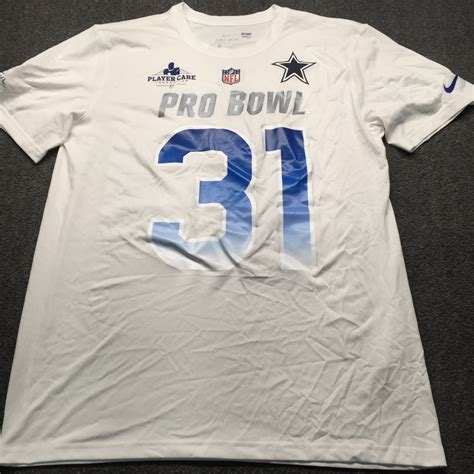 Nfl Auction Pcf Cowboys Byron Jones 2019 Pro Bowl Practice Worn T Shirt