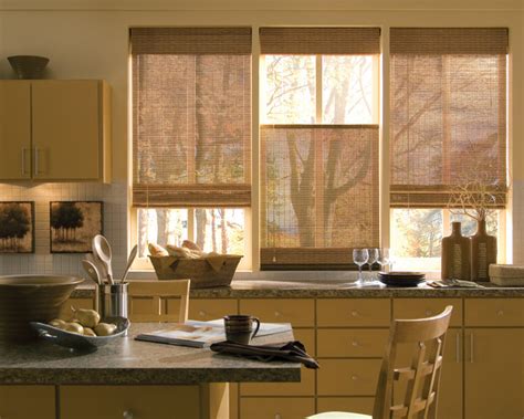 Woven Wood Blinds - Rustic - Kitchen - dallas - by Ross Howard Designs