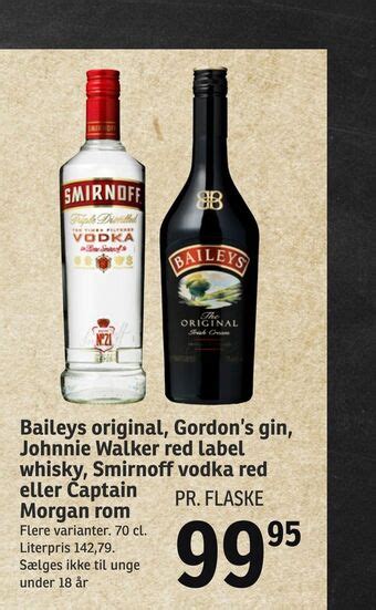 Baileys Original Gordon S Gin Johnnie Walker Red Label Whisky