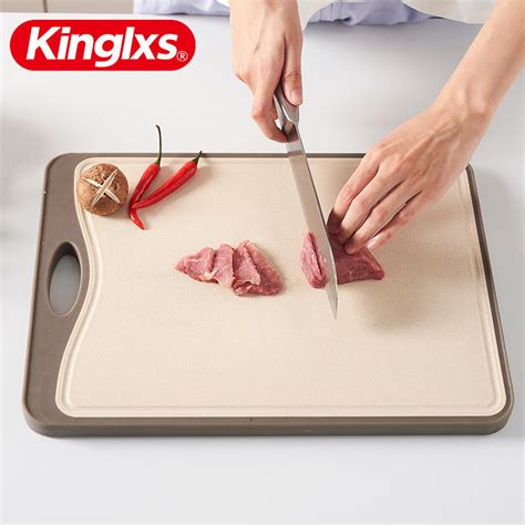 Two side Plastic vegetable cutting board bamboo wood chopping board for ...