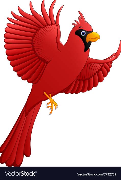 Flying Cardinal Cartoon Royalty Free Vector Image