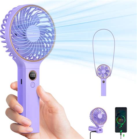 Amazon SWEETFULL Handheld Fan Portable Fan 5000mAh Rechargeable