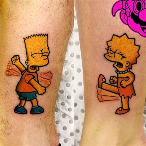 Bart And Lisa Simpson Sibling Tattoo Inspiration The Tattooed Archivist