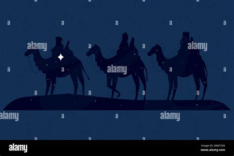 Wise Men In Camels Silhouettes Stock Vector Image And Art Alamy