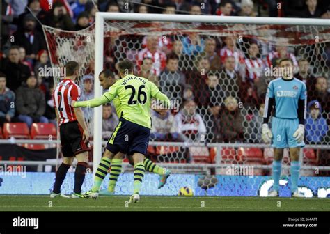 Gabby Agbonlahor Celebrates Sunderland V Aston Villa Stadium Of Light