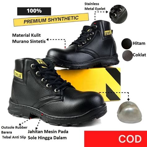 Jual Sepatu Kerja Safety Ujung Besi Pria Safety Tali Pria Ujung Besi