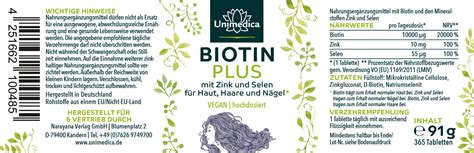 Biotin Plus mit Selen und Zink für Haut Haare und Nägel ultra