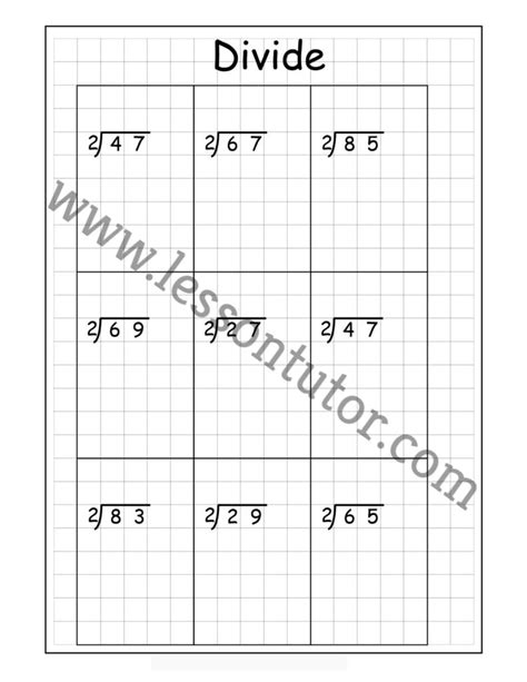 Long Division 2 Digits By 1 Digit With Remainders Worksheet Fourth Grade Lesson Tutor