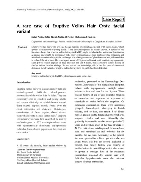 (PDF) A rare case of Eruptive Vellus Hair Cysts: facial variant | sadaf ...