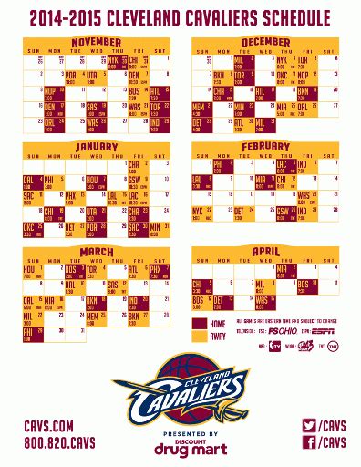 Cavs Printable Schedule Printableschedule Net Printable Schedule