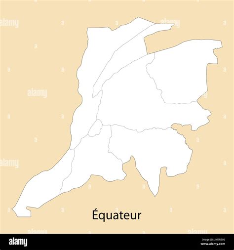 High Quality Map Of Equateur Is A Region Of Dr Congo With Borders Of The Districts Stock Vector