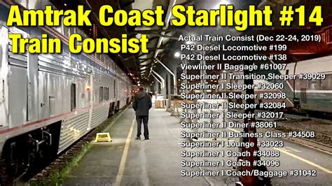 USA Train Train Consist Amtrak Coast Starlight 14 Los Angeles