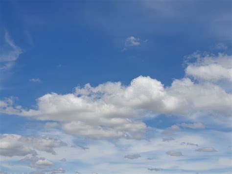 Many Cloud Floating In Blue Sky Background With Copy Space Stock Photo