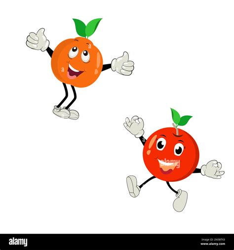 Naranja Conjunto De Caracteres De Vector De Fruta Lindo Aislado En