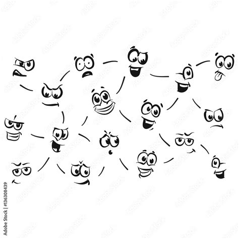 Strichmännchen Serie Emotionen Vernetzt Stock Vector Adobe Stock