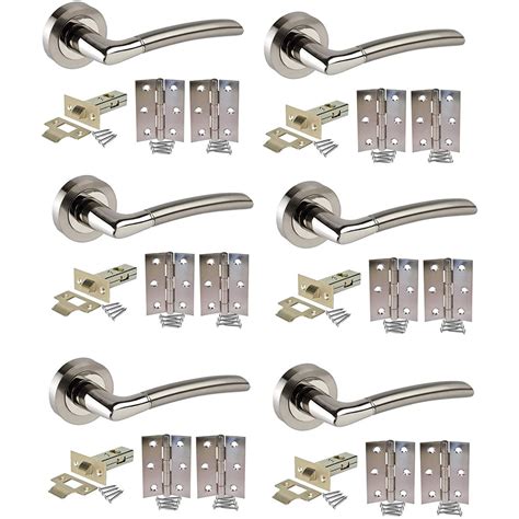 Sets Of Indiana Style Modern Chrome Door Handles On Rose With Duo