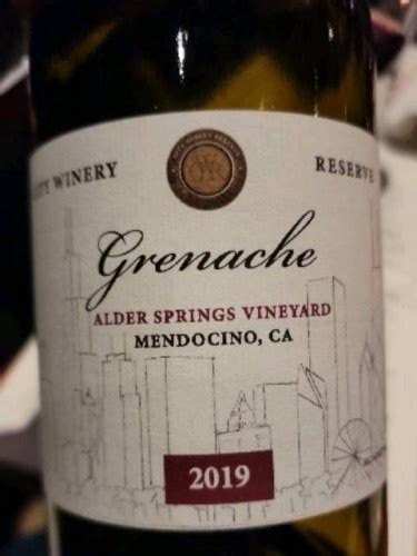 City Winery Reserve Alder Spring Vineyard Grenache Vivino US