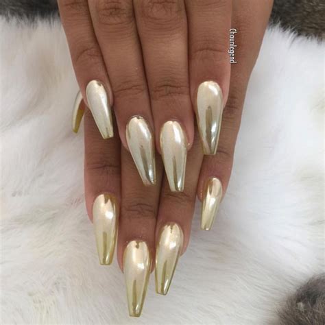 Golden Chrome Nails Metallic Nails Chrome Nails Gold Nails