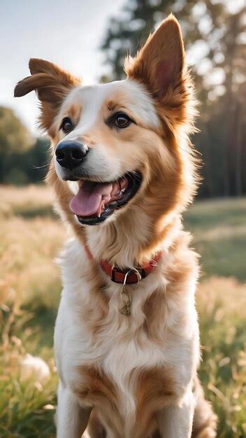 Perro Sonriente Feliz Aislado Retrato De Fondo Blanco Foto Premium