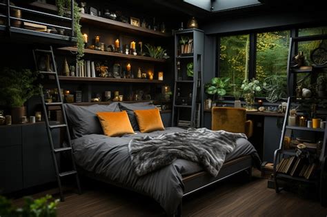 Premium Photo Stylish Modern Bedroom Interior