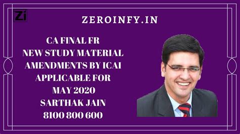 Ca Final Fr New Study Material Amendments By Icai May Sarthak Jain