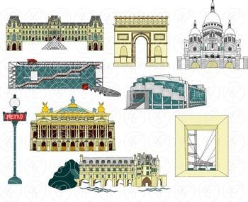 French Landmarks Clipart by Poppydreamz by Poppydreamz Digital Art