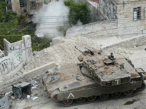 Israel army Merkava MK 2 opens fire with its coaxial machine gun. (2560 ...