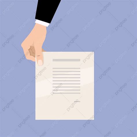 Cartoon Businessman Hand Holding Empty Blank Paper Book Man Empty