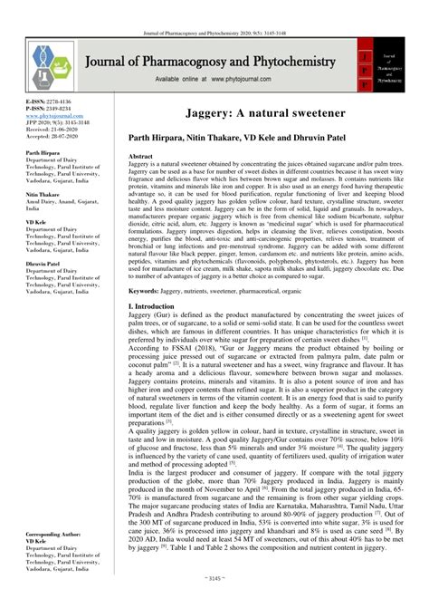 (PDF) Jaggery: A natural sweetener