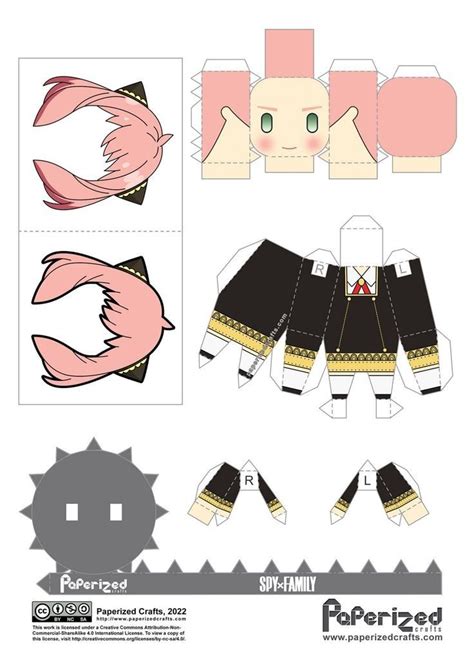 Plantilla Anya Pepercraft Paper Doll Template Anime Paper Anime Crafts