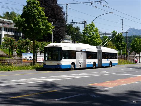 VBL Trolleybus Nr 205 Unterwegs Auf Der Linie 8 In Der Stadt Luzern