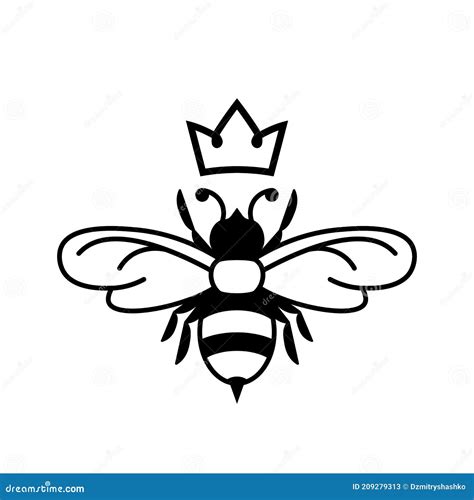 Queen Bee Glyph Icon Stock Vector Illustration Of Background 209279313