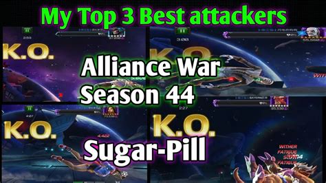 Top 3 Best Attackers For Aw Season 44 Sugar Pill Mcoc Youtube