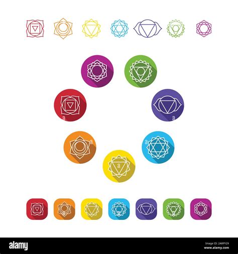 Conjunto De S Mbolos Vectoriales De Chakras Ilustraci N De Car Cter