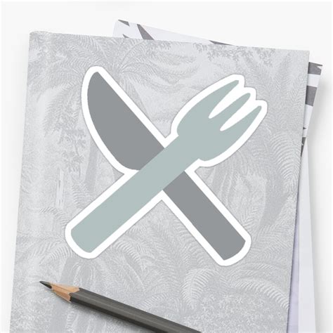 "Knife and fork emoji" Sticker by ScrappyDesigns | Redbubble