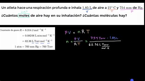 Aplicar La Ley De Los Gases Ideales PV NRT Ejemplo YouTube