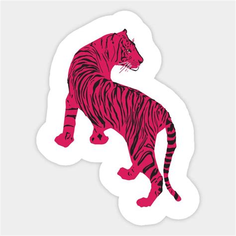 Pink Tiger By Manitarka Cat Lovers Funny Stickers Cats